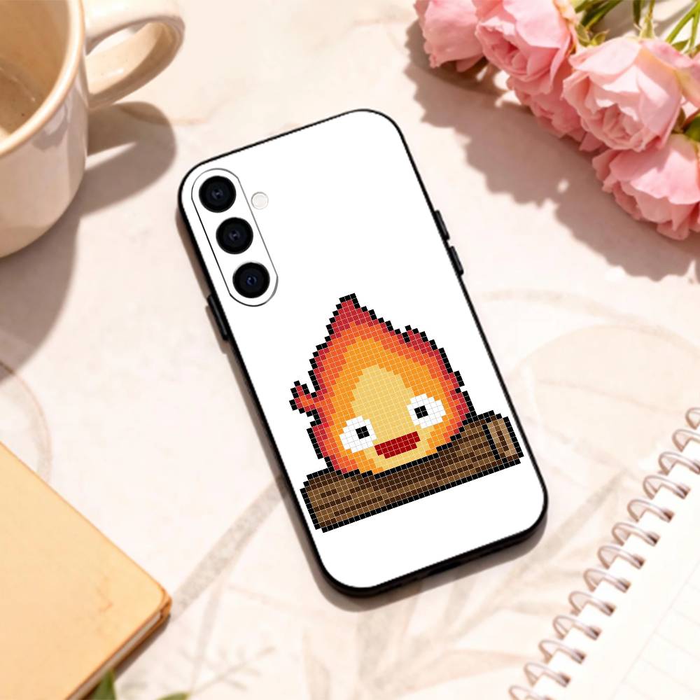 Аниме C-Cute C-Calcifer Чехол для телефона для Samsung Galaxy A73, A72, A71, A70, A53, A52, A51, Другие Мягкий Черный Корпус