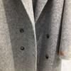 2025 Autumn/Winter Grey Mid-Length Double-Faced Wool Coat: Loose Hand-Stitched Korean Style Women's Overcoat
