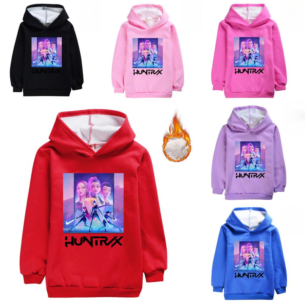 5020 Детская Толстовка для Девочек Huntrix Kpop Rumi Zoey Mira с Принтом, Повседневная, с Длинными Рукавами, Бархатная, Теплая, Зимняя