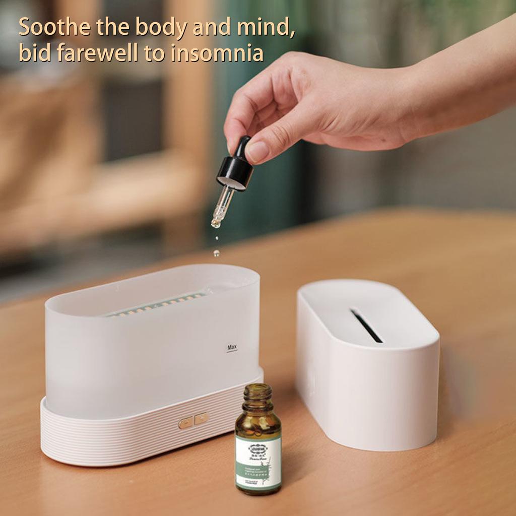 Colorful Flame Aroma Diffuser Humidifier, Upgraded 7 Flame Colors Noiseless Oil Diffuser For Home,Yoga With Auto-Off Protecting 180mL