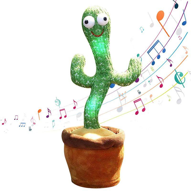 Charming Electronic Shake Body Dancing Cactus Plush Toy With Learning Speaking Feature