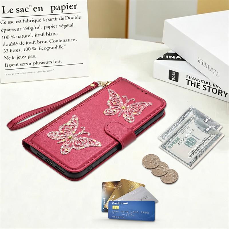 For Samsung Galaxy S22 S23 S24 S25 Edge FE Ultra Plus Case Flip Cover Leather Zipper Coin Purse Wallet Multi Card Slots Silicone Shell