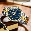 Часы OPK Популярные Стильные Водонепроницаемые Светящиеся Легко читаемые Кварцевые Часы с Календарем Бизнес Студенческие Фирменные Часы для Мужчин Золотые Синие Мужские Мужские и