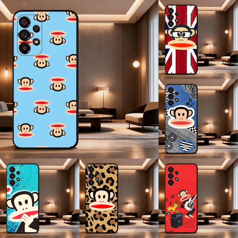 monkey Funny P-Paul F-Frank Case For Samsung Galaxy A73,72,41,J7,22,Note,31,8,9,52,71,53,32,Soft Black Silicone Cover