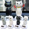 Car Solar Swinging Ornaments Auto Dashboard Solar Energy Shaking Head Cat Doll Pendant Car Interior DIY Decoration Accessories