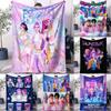 Фланелевое одеяло K Pop Охотники на демонов Горячее аниме Теплое плед Подарок фанату для дома Путешествия Кемпинг Офис Постельное белье Гостиная