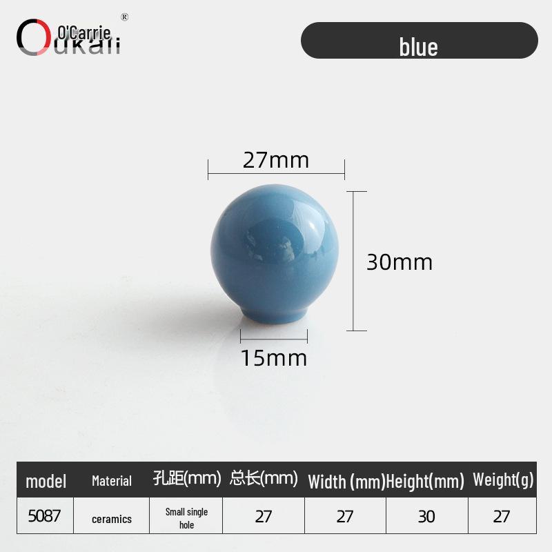 Красочная керамическая ручка для шкафов и ящиков - Круглая, одно отверстие