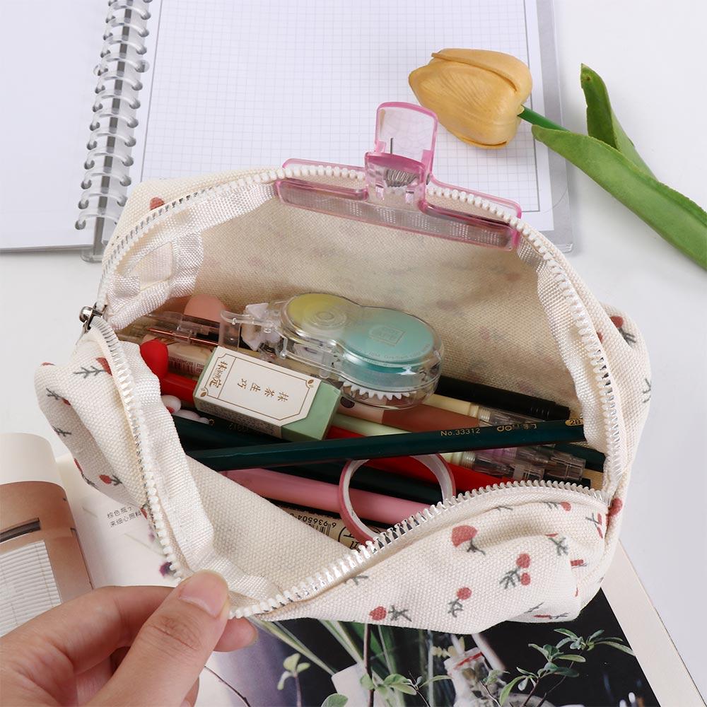 Fresh Style Floral Pencil Bag Small Flowers Pen Bag Pen Box Pencil Cases Makeup Bag