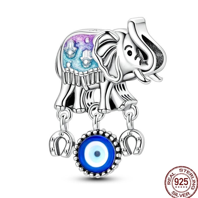 100% Copper Blue Shiny Zirconia Dark Cloud Butterfly Jewelry Beaded Pendant Fit 3Mm Bracelet Diy Jewelry Gift