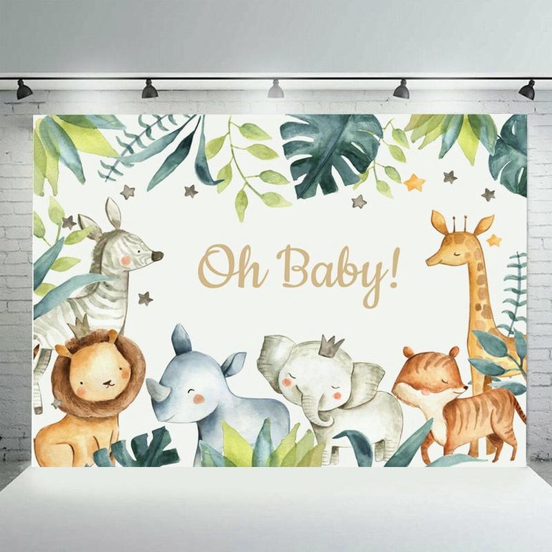 Фон для фотосъемки с изображением животных на день рождения, детский душ, вечерние фото-деко