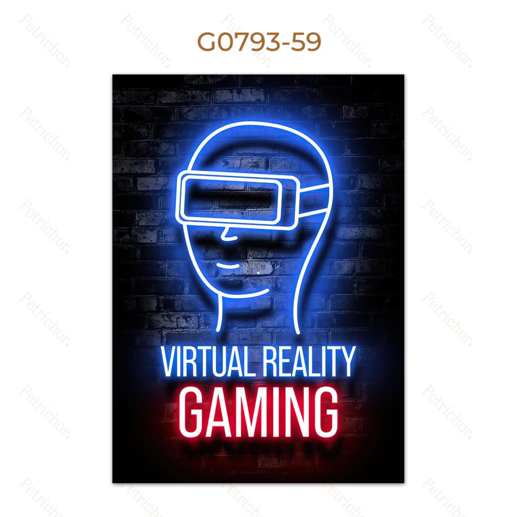 Modern Lights Gaming Zone Industrial Neon Wall Art Canvas Painting Posters Picture For Internet Cafe Bar Boy Room Home Decor