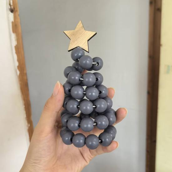 Скандинавское деревянное спиральное рождественское украшение, деревенская бусина, бохо рождественская фигурка елки для дома, офиса, фермерского дома, центральный элемент