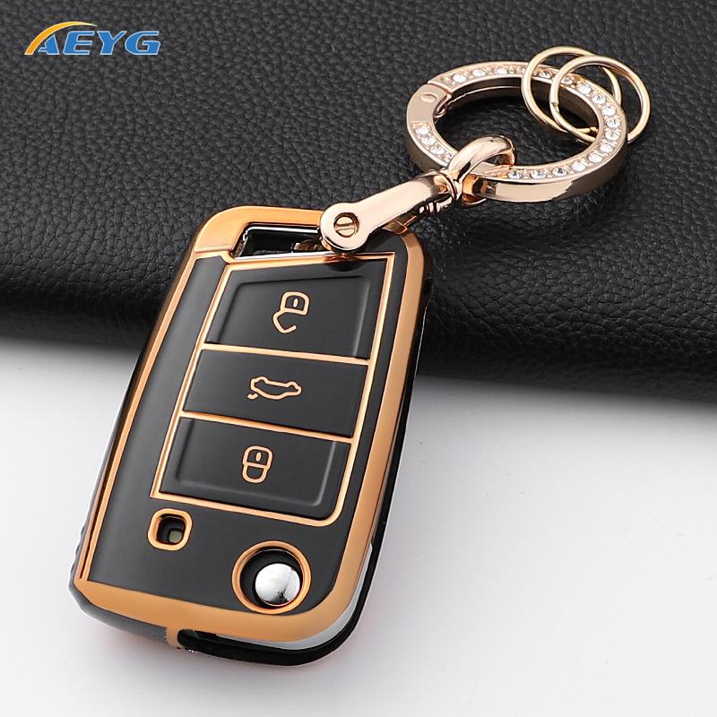 rldf3 For VW Volkswagen Golf 7 MK7 Tiguan MK2 For SEAT Ateca Leon FR 2 Ibiza For Skoda Octavia Car Key Case Cover Interior Accessories