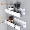 Refrigerator Magnetic Spice Rack with Hooks Hollow Design Rustproof Strong Load-bearing Large Capacity Spice Rack Kitchen Storage Shelf