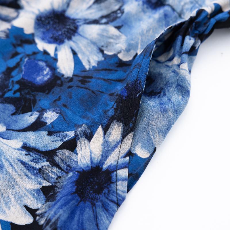 Plus Size Casual Summer Women's Dresses Elegant Slim Short Sleeve Vintage Print Long Dress Female Summer Clothes