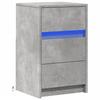 VidaXL Armoire de chevet et lumières LED gris béton bois d'ingénierie, table d'appoint, armoire de lit, table d'appoint pour 852015