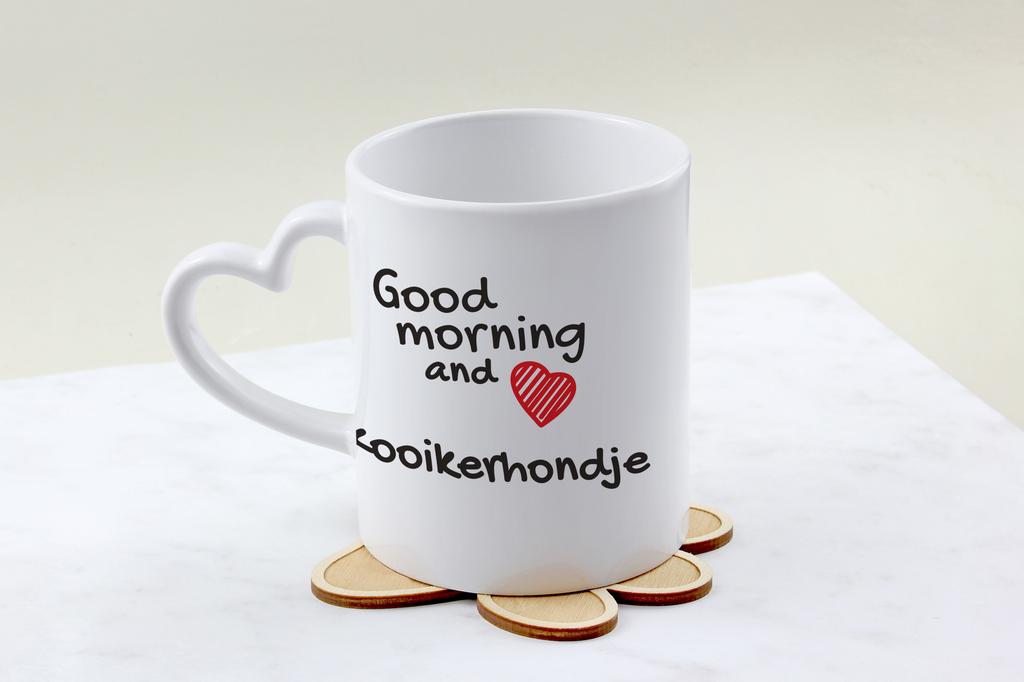 Kooikerhondje - cup with a dog, adorable cup with a heart-shaped handle, universal gift from the Art-Dog brand