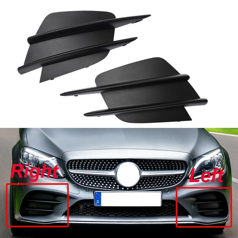 Car Front Bumper Fog Light Cover Grilles for Mercedes Benz C-Class W205 2018- A2058857202 A2058857302
