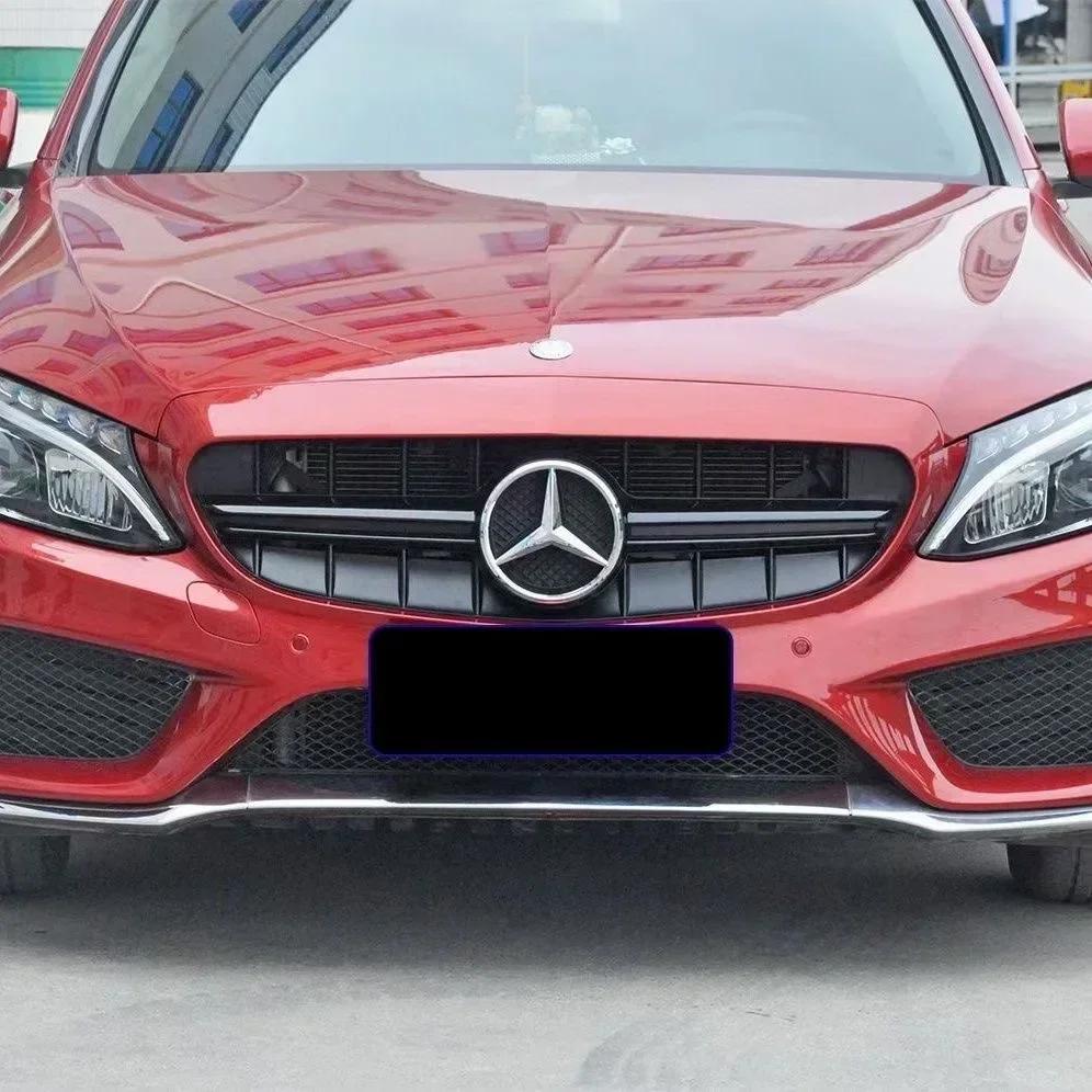 Черная и серебряная декоративная окантовка для Mercedes Benz W204 2006-2012 B/V class 2005-10 Автомобильная передняя решетка Звезда Эмблема Логотип