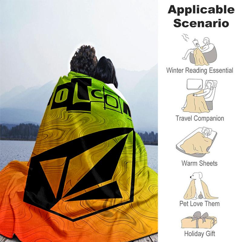 1pc Blanket V-VOLCOM LOGO1 Print Design, Lightweight Blanket for Sofa, Bed- Soft &Warm, Gift for All Seasons like Christmas, Halloween