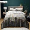 Honeycomb Duvet Cover Set Queen Size Geometric Bedding Set Microfiber Gold Hexagon Comforter Cover Black Gradient Quilt Cover