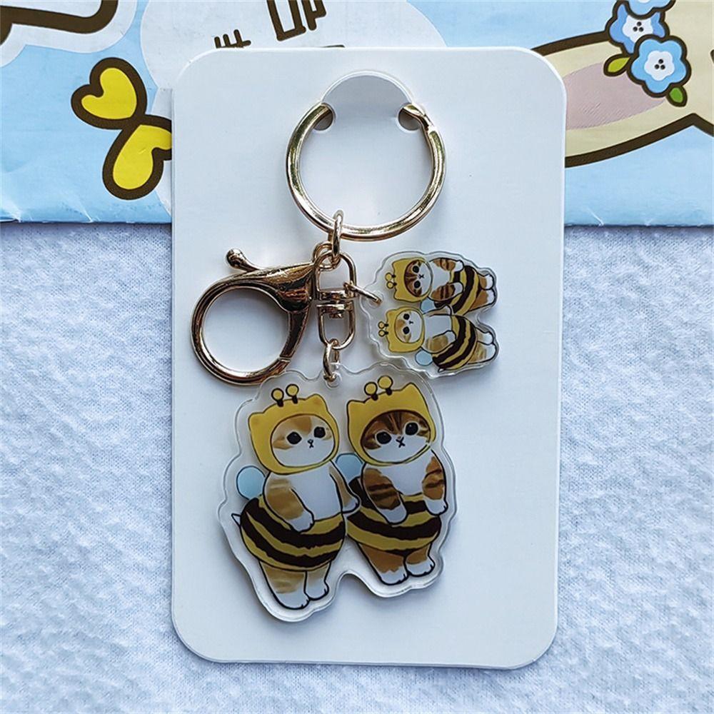 Прозрачный брелок для ключей в виде кошки, акриловый брелок в виде кошки, креативный брелок для ключей в виде собаки, подвеска на сумку