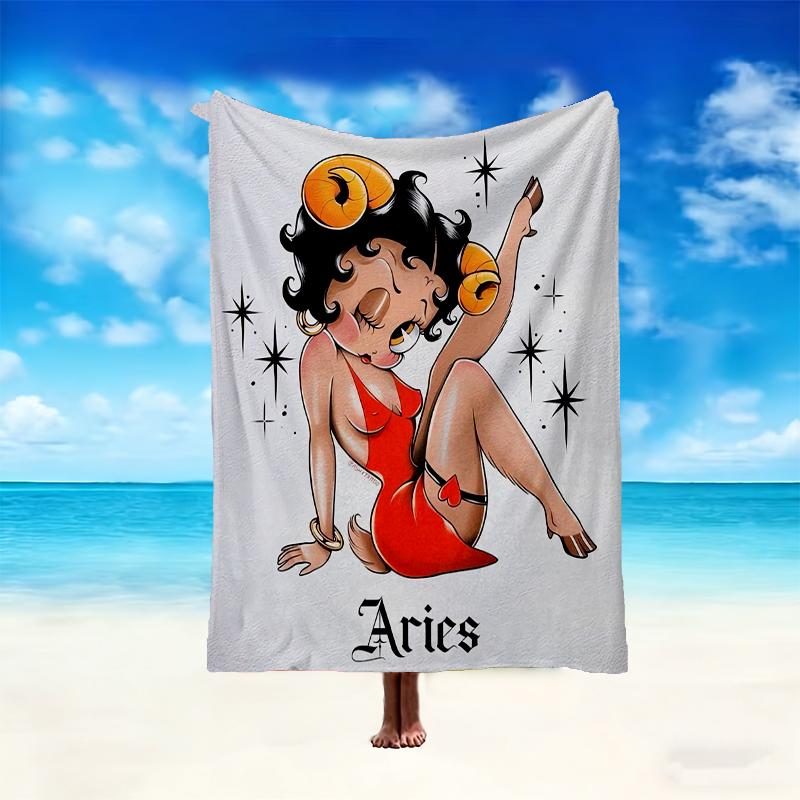 1pc Digital Print Nap Blanket, Betty Boop Blanket for Home Use, All Season Warmth, Christmas and Valentine's Day Gift Blanket