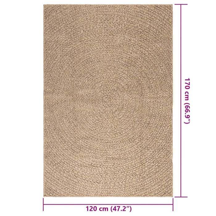VidaXL Rug 120x170 Cm Jute Look Indoor and Outdoor, Outdoor Rug, Floor Rug, Indoor Rug 364839