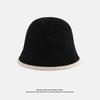 Autumn and Winter Solid Color Warm Hat for Women Japanese Simple Knitted Fisherman Hat Korean Face-showing Small Chenille Casual Basin Hat