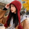 Korean New Knitted Hat for Women In Winter Warm and Ear Protecting Lei Feng Hat Versatile Face Showing Small Pullover Hat Solid Color Woolen Hat