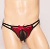 Men's Sexy Hollow Out Thong Lace Panties Bowknot Erotic Spandex Underwear Open Butt Briefs G-String Penis Pouch Underpants