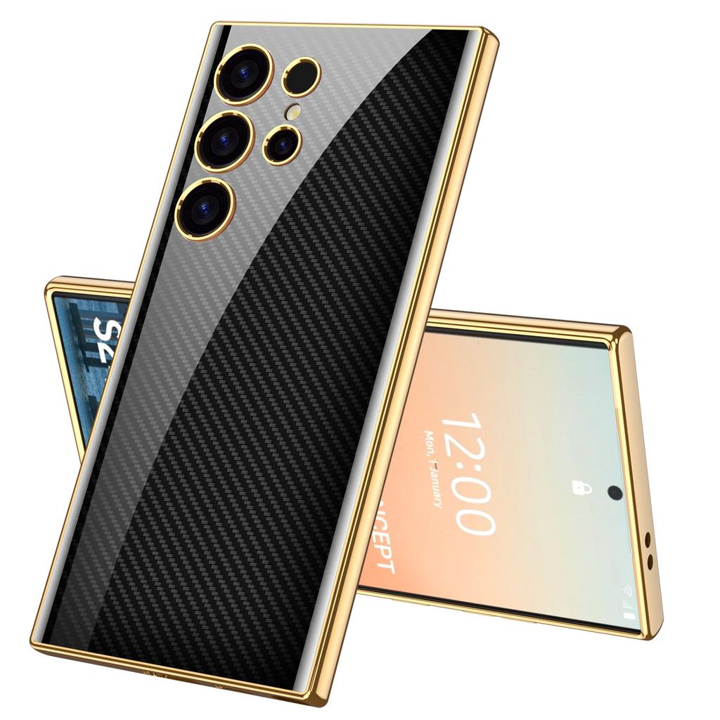 Для Samsung Galaxy S24 S23 Ultra Plus чехол роскошный гальванизированный окрашенный узор глянцевое стекло ударопрочный твердый чехол аксессуары