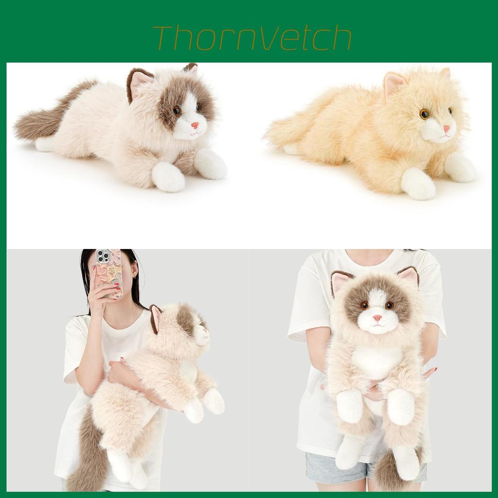 Плюшевая кукла-кошка с наполнителем из полипропиленового хлопка для детей и взрослых, для уютных объятий