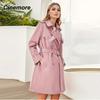 Cinemore Spring Long Trench Coat for Women Casual Windbreaker Jacket Double Breasted Lapel Belted Windproof Female Overcoat Office 2F2039