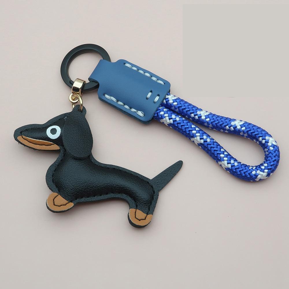 Модный брелок для ключей в виде таксы, мультяшный щенок, сумка, подвеска из искусственной кожи, вешалка, украшение для сумки