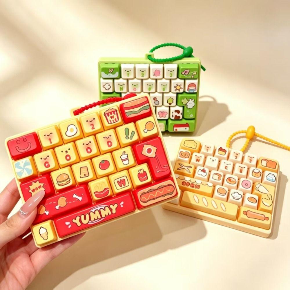 26-key Keyboard Keychain Pressable Keys Keyboard Toy Creative Keyboard Fidget Toy Gifts