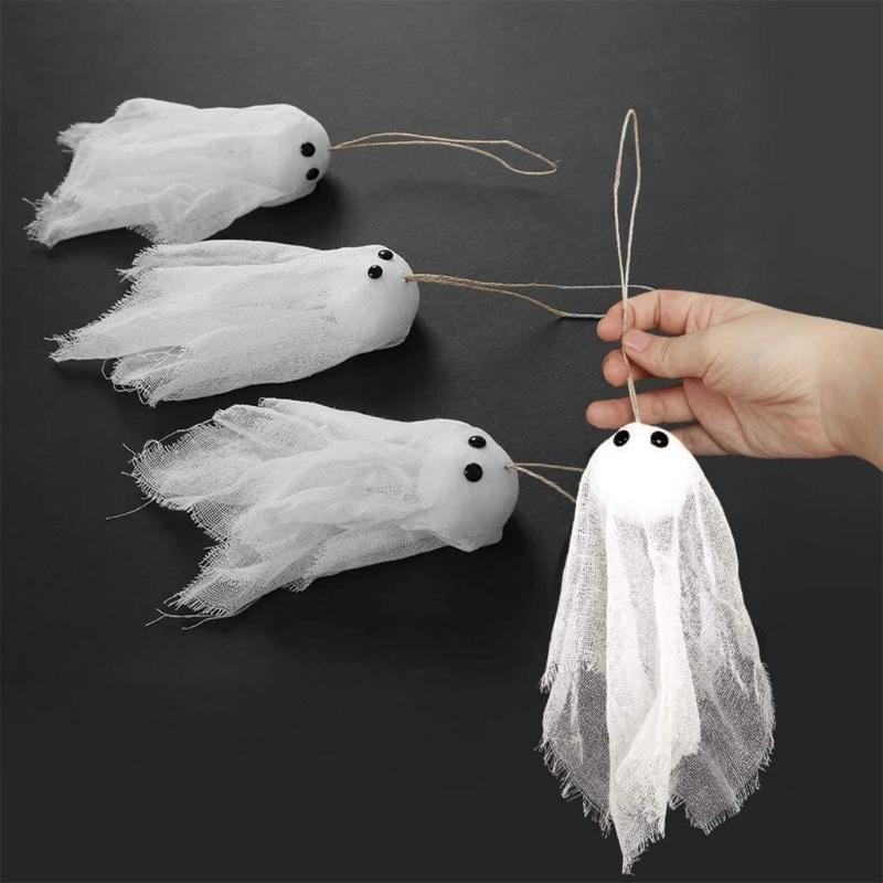 Украшения на Хэллоуин Уличные/Внутренние Подвесные Призрачные Украшения Белый Летающий Призрачный для Украшения Хэллоуинской Вечеринки