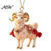 Indoor Holiday Decorations 2D Flat Christmas Sheep Hanging Ornament with Lanyard, Acrylic Office Tree Pendant for Home Party Festive Decor And