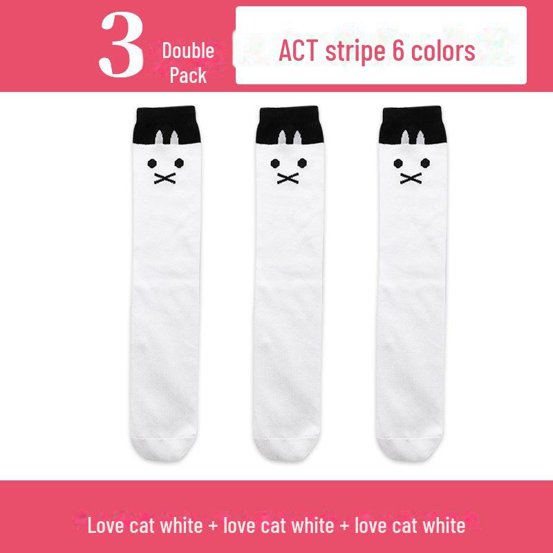 Весенние и осенние гольфы для девочек с милым рисунком - гольфы средней длины для детей и младенцев