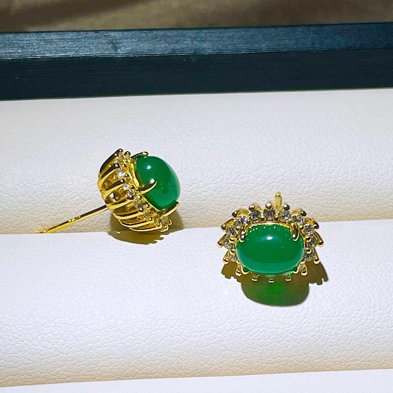 BELLA BOX Классические серьги-гвоздики с овальной формой 5А циркон драгоценные камни свадьба помолвка женские ювелирные украшения подарок