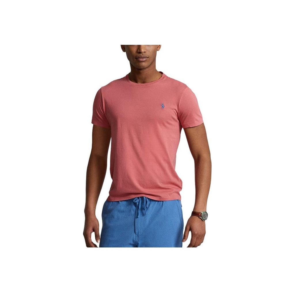 Polo Ralph Lauren Ss22 Solid Logo Вышитый круглый вырез короткий рукав футболка мужские топы розовый MNPOTSH1N821365-600