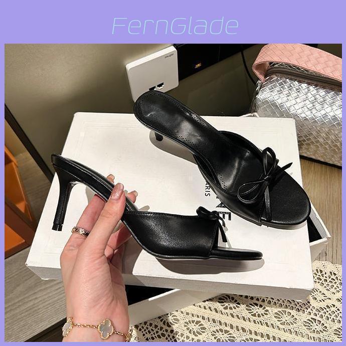 French Mules Slip On Shoes With Pu Upper And Pointed Toe For Casual Wear