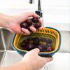 Large Capacity Thickened Double-Layer Drainage Basket Set of Six: Kitchen Storage Plastic Vegetable Washing Basket Safe Material