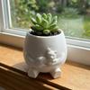 3D Printed Shy Cover Eyes Character Plant Pot Cartoon Sitting Character Vase  Indoor/Outdoor Use