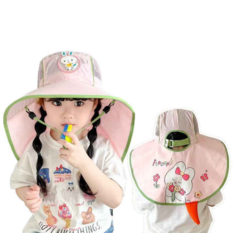 Kuromi children's cape sun protection hat, new summer model for boys and girls, student hat, beach sun fisherman hat