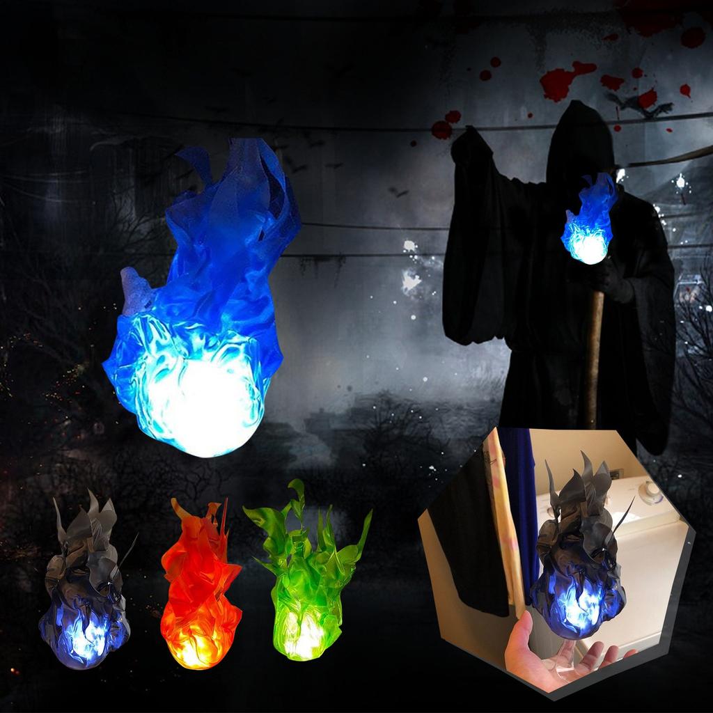 Halloween Floating Fireball Prop Mysterious Plastic Suspension Flame Lamp