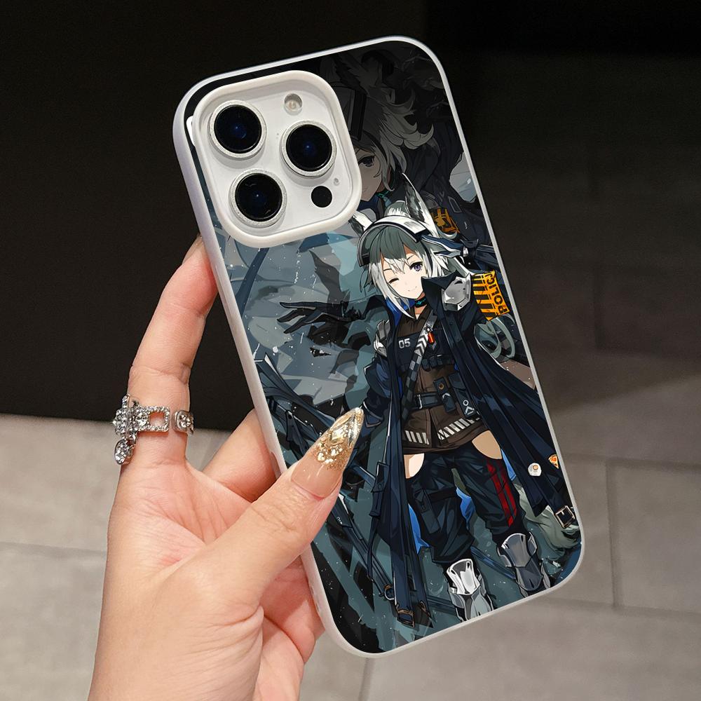 Arknights Grani Jelly Двухслойный Белый Чехол для Мобильного Телефона для iPhone 17 16 15 14 13 12 11 Air Pro Max Plus Защитный