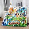 Bluey's Soccer Fun Personalized Name Blanket Lightweight Customizable Blanket Ultra-Soft Perfect for Office Chair Chair Office Sofa