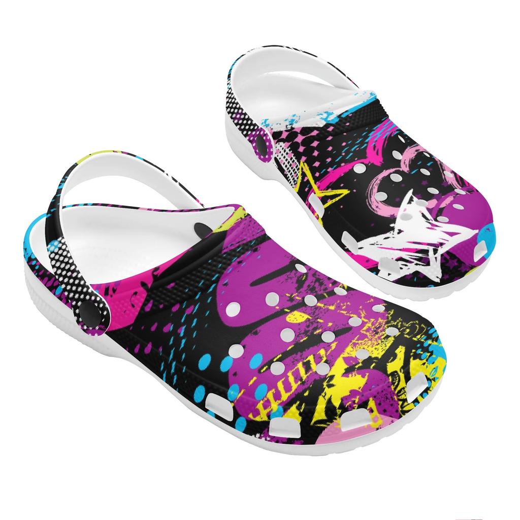 Printed EVA Clogs Unisex Breathable Lightweight Slip On Garden Beach Pool Bathroom Home Casual Summer Shoes Summer Daily Wear
