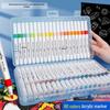 Waterproof Acrylic Marker Pen Set, 48-60 Colors, Special Brush Tips for Non-Transparent Graffiti and Color Paintings.